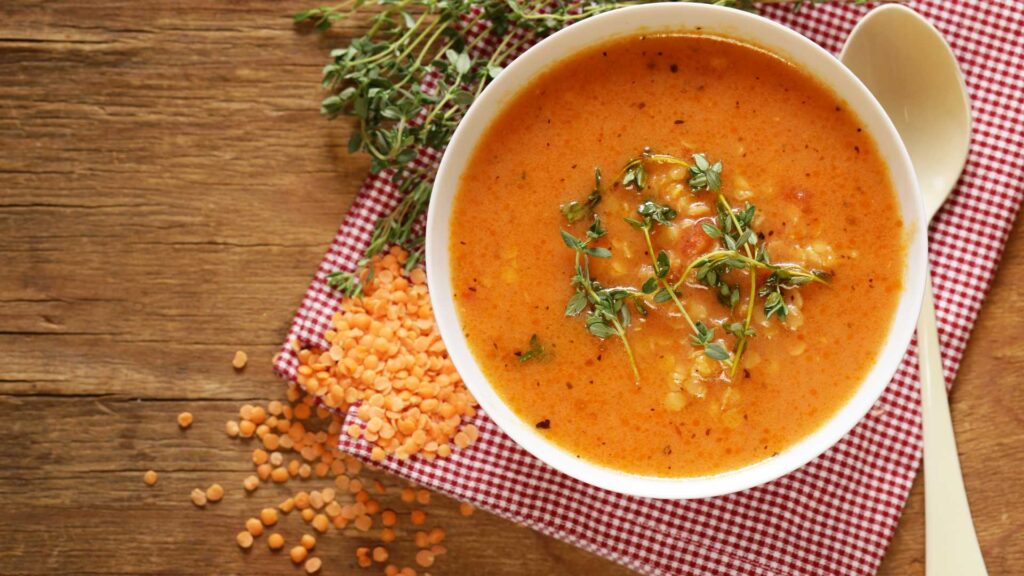 Soupe de lentilles de corail